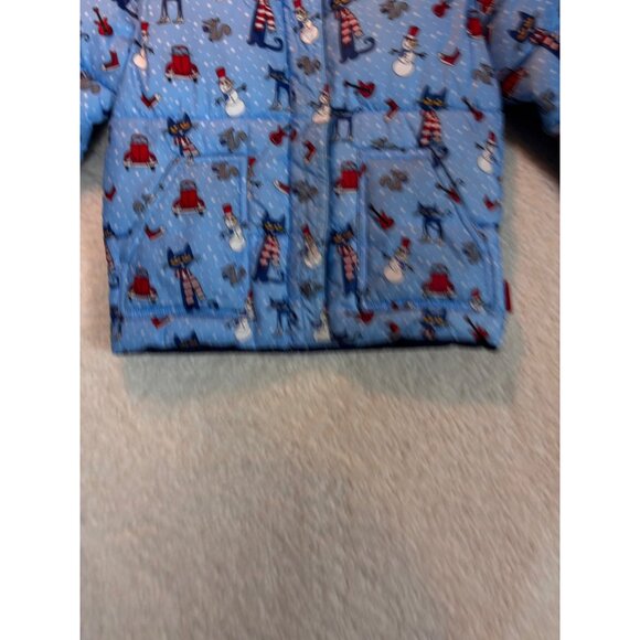 One Kid Hooded Pete the Cat Snowman Puffer Blue Coat Jacket Size 5 Onekid - Picture 3 of 15
